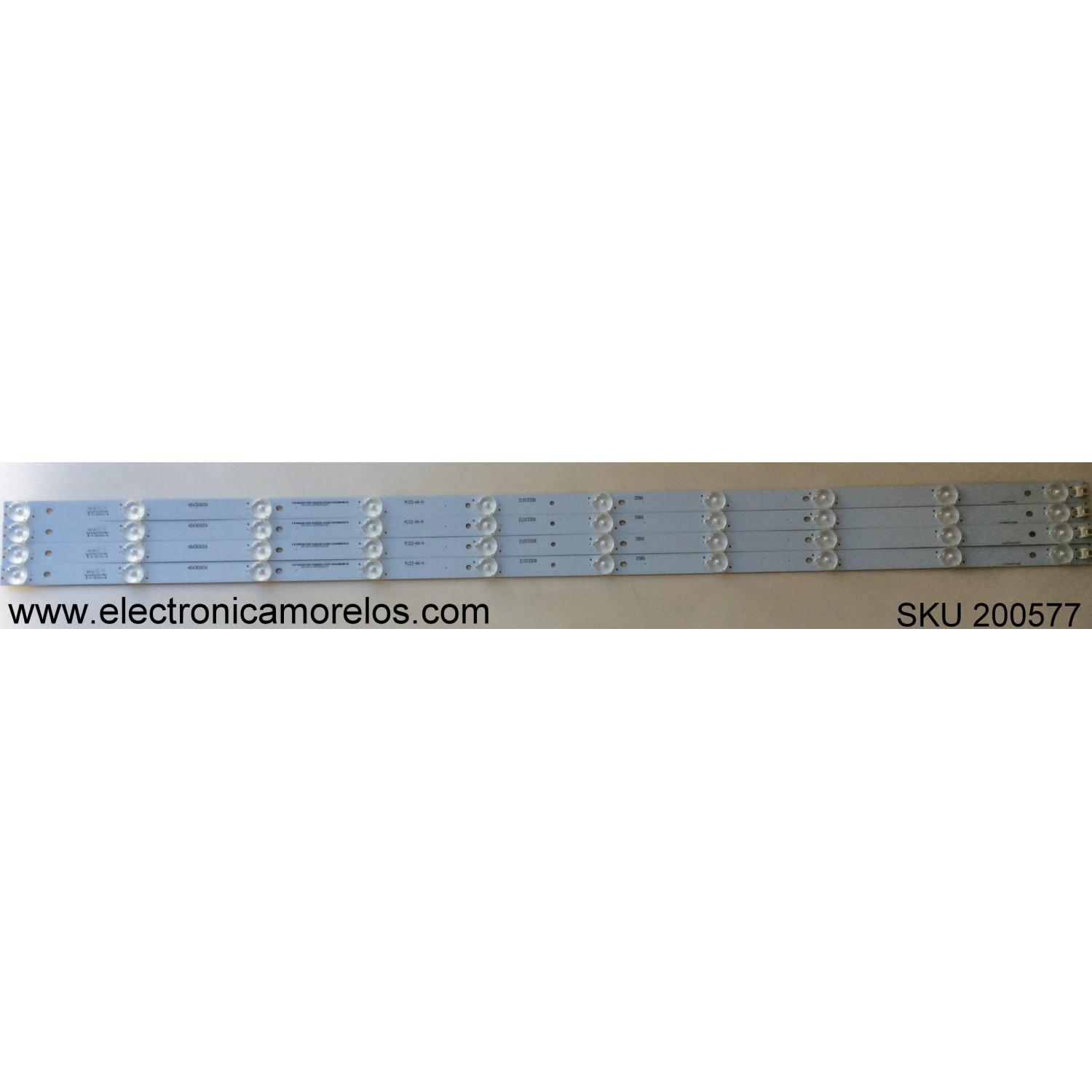 KIT DE LED`S PARA TV (4 PIEZAS) / SEIKI / ELEMENT / VIZIO  C-HWBW43D56 / 72002712 / 72002879 / 72002883 / PANEL`S T430HVN01.2 / T430HVN01.0 / LC430DUY-SHA1 / MODELOS SE43FK / ELEFT436 / D43F-E2 LWZ2VNAT